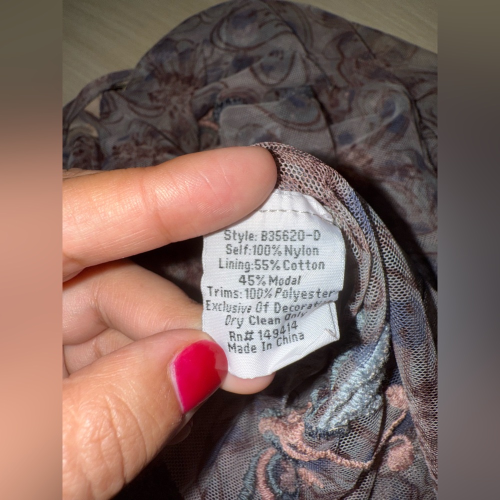 Biya by Johnny Was Vevi Embroidered Mesh Maxi Dress L - Picture 6 of 6